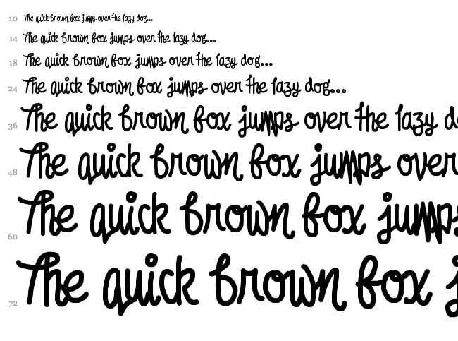 Afroed Dizzy Yak font waterfall